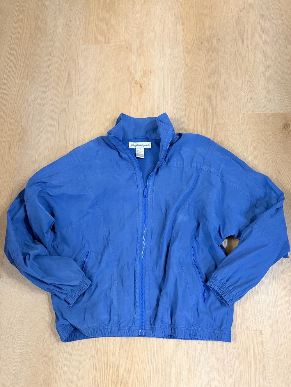 Men’s Norm Thompson Vintage Blue Windbreaker Jacket Size Small